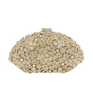 4876 Flower Crystal Clutch Purses Evening Bags Formal Wedding Handbag Party